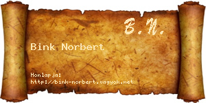 Bink Norbert névjegykártya